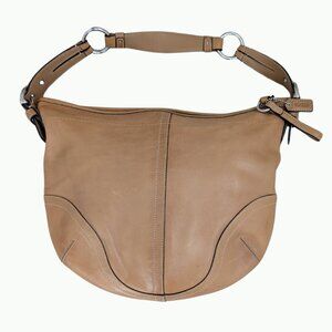 Authentic Coach 3651 Hobo Shoulder Bag in Camel Leather